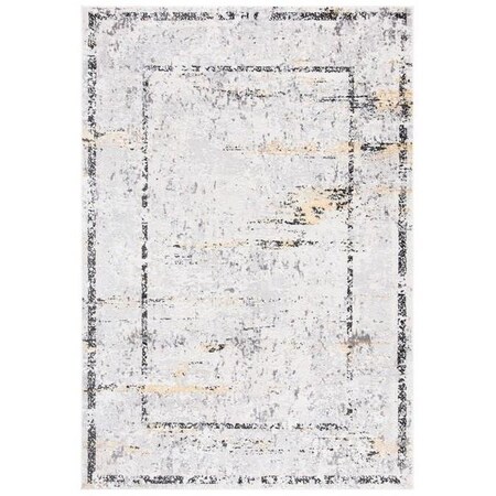 Safavieh 5 ft. 5 in. x 7 ft. 7 in. Amelia Vintage Rectangle Power Loomed Rug Gray & Gold ALA207F-5